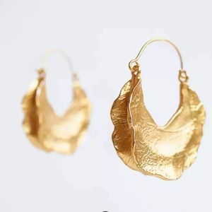 Zara Gold asymmetrical crescent hoop earring